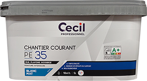 Peinture chantier courant PE35 Blanc Mat 5L